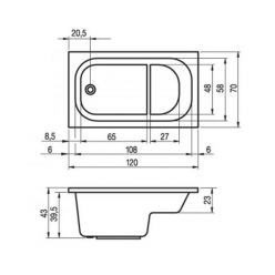 Акриловая ванна Riho Petit 120x70, BZ2500500000000