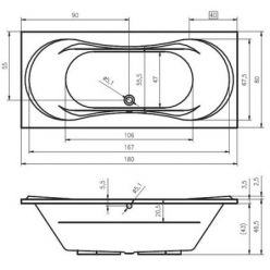 Акриловая ванна Riho Supreme 180x80, BA5500500000000