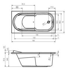 Акриловая ванна Riho Lima 170x75, BB4400500000000