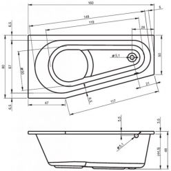 Акриловая ванна Riho Delta 160x80, BB8300500000000