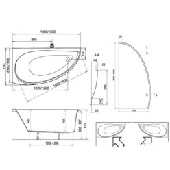 Акриловая ванна Ravak Avocado 160x75 L, CQ01000000