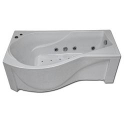 Акриловая ванна BAS Капри 170х95 правая на каркасе с сифоном
