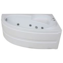 Акриловая ванна BAS Сагра 160х100 левая на каркасе с сифоном