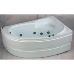 Акриловая ванна BAS Сагра 160х100 левая на каркасе с сифоном