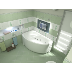 Акриловая ванна BAS Фэнтази 150х88 левая/правая на каркасе с сифоном, В 00040/В 00041