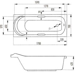 Акриловая ванна Eurolux Lait 170x70, E1017070018