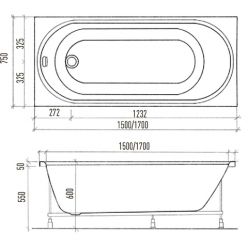 Акриловая ванна Eurolux Oberony 170x75, E1017075025