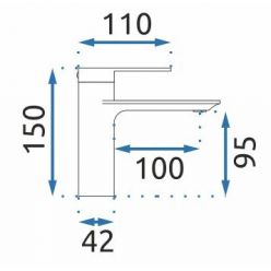 Смеситель для умывальника Rea Storm Black B9986