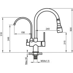 Смеситель для мойки Ahti Kemi KM803013