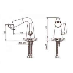 Смеситель для умывальника Ahti Turku TU201001