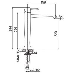 Смеситель для умывальника Caprigo Diamante 50-023-CRM