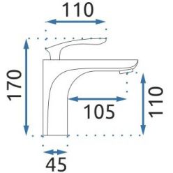 Смеситель для умывальника Rea Orbit Gold B2050