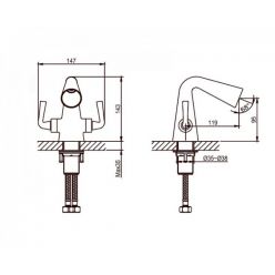 Смеситель для умывальника Ahti Turku TU204001