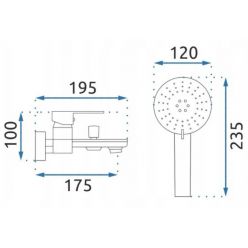 Смеситель для ванны Rea Mayson Black B9634