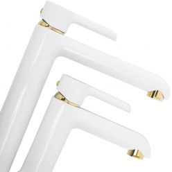 Смеситель для умывальника Rea Melia white gold B2708