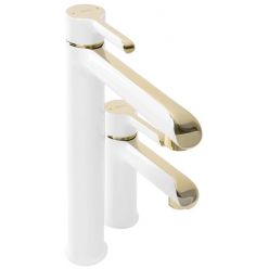 Смеситель для умывальника Rea Melia white gold B2708