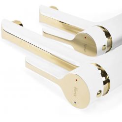 Смеситель для умывальника Rea Melia white gold B2708