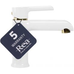 Смеситель для умывальника Rea Melia white gold B2708