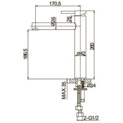Смеситель для умывальника Caprigo Don 53-023-BRG