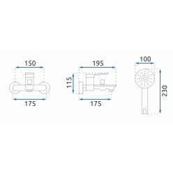 Смеситель для ванны Rea Viral Chrome B2021