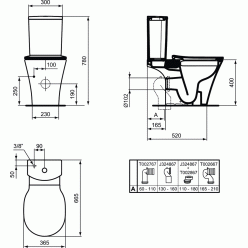 Бачок для унитаза нижняя подводка Ideal Standart CONNECT AIR Curve E073901