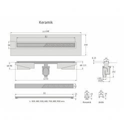 Душевой лоток Berges Wasserhaus В1 Keramik 300 90014