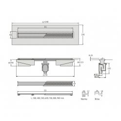 Душевой лоток Berges Wasserhaus C1 Norma 300 90034