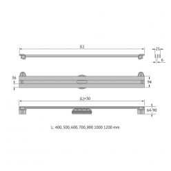 Душевой лоток Berges Wasserhaus SUPER Slim 600 90052