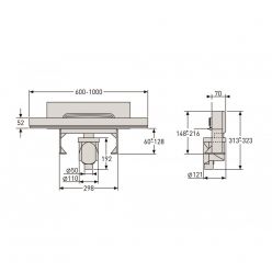 Душевой лоток Berges Wasserhaus WALL 600 90056