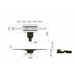 Душевой лоток Berges Wasserhaus SIMPEL 400 90110