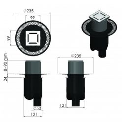 Трап для душа Berges Wasserhaus PLATZ Norma 100х100 91058