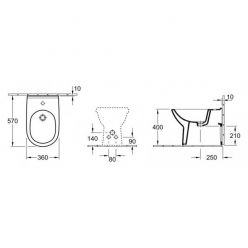 Биде напольное Villeroy&Boch O'Novo 36x56, 54610001