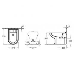 Биде напольное Villeroy&Boch Hommage 37x57,5 CeramicPlus, 744200R1