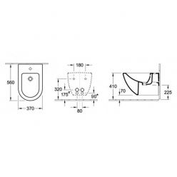 Биде подвесное Villeroy&Boch Subway 37x56, 74000001