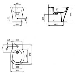 Биде напольное Ideal Standard Connect Air E018001