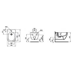 Биде подвесное Ideal Standard Tesi T3552V3 черное