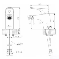 Смеситель для биде Bravat Drop-D F348162C