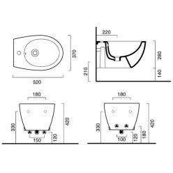 Биде подвесное Catalano Italy 52x37 0718521001  Биде подвесное Catalano Italy 52x37 0718521001