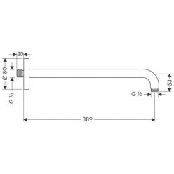 Держатель верхнего душа Hansgrohe 38,9 см 27413000