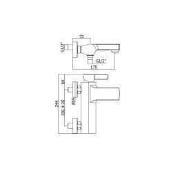 Смеситель для ванны с душем (хром) Paffoni Rock RO023CR