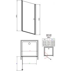 Душевая дверь Radaway Eos DWJ 70 37983-01-01N прозрачное стекло