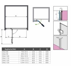 Душевая дверь Radaway Euphoria DWJ 80 [383012-01]