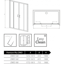 Душевая дверь Radaway Premium Plus DWD 1400 [33353-01-01N]