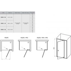 Душевая дверь Ravak Pivot PDOP2-120 блестящий + стекло Транспарент 03GG0C00Z1