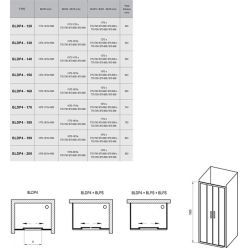 Душевая дверь Ravak Blix BLDP4 - 200 блестящий + транспарент 0YVK0C00Z1