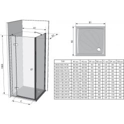 Душевая стенка Ravak Smartline SMPS-80 L хром+транспарент