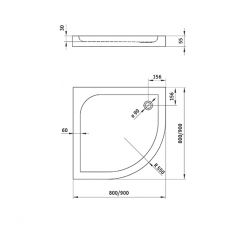 Душевой поддон Deante Cubic KTK 051B 90x90 полукруг