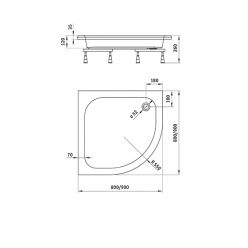 Душевой поддон Deante Standard Plus II KTU 032B 80x80 полукруг