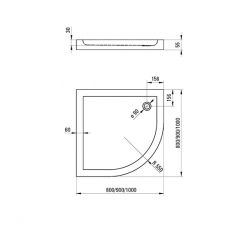 Душевой поддон Deante Minimal KTN 051B 100x100 полукруг