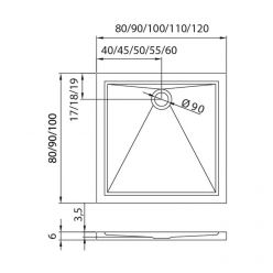 Душевой поддон New Trendy CANTARE 90x90 [B-0137]